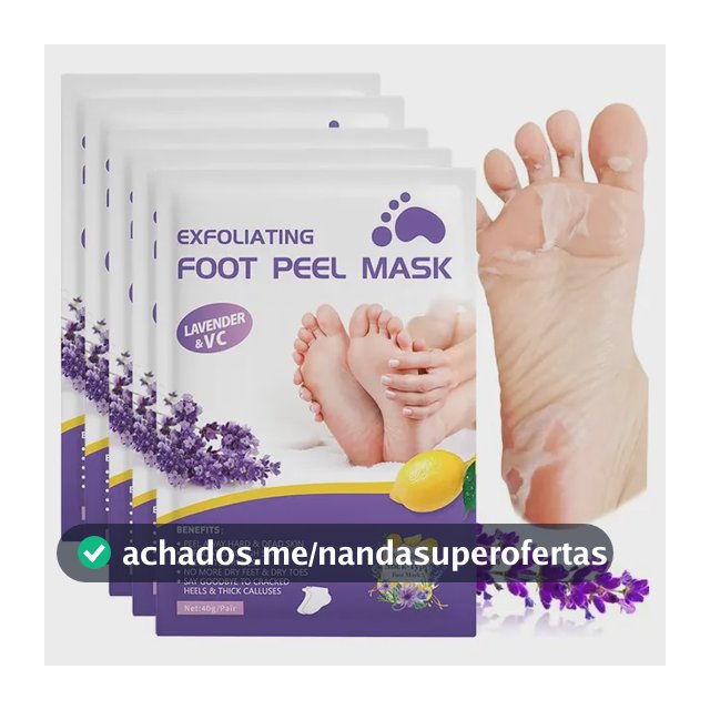 5 Pares Kit Com De Meias Peeling Efero Lavanda Spa Dos Pés