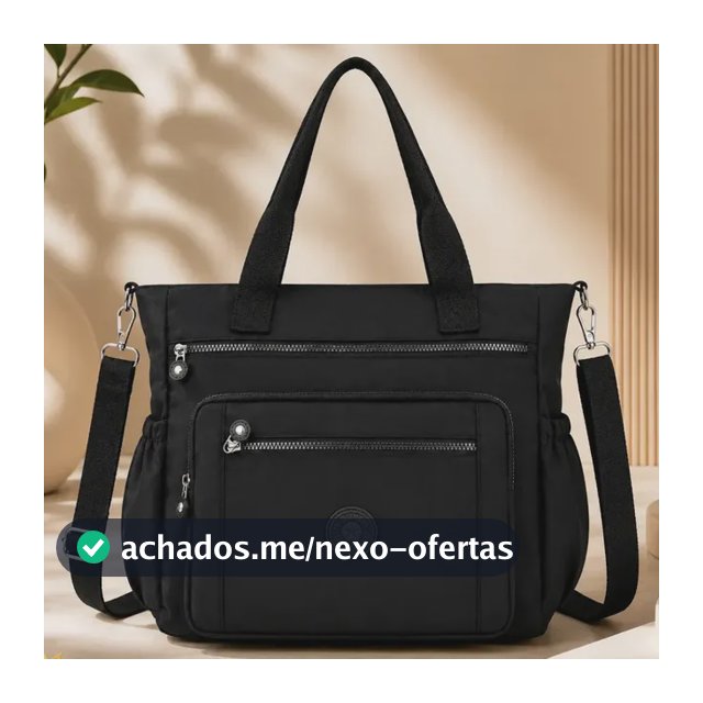 Bolsa Feminina KINGBR Transversal Ombro Casual Nylon Impermeável Grande Moderna Espaçosa Para Trabalho Faculdade Viagem Dia a Dia Com Bolsos e Zíper Reforçado Preta