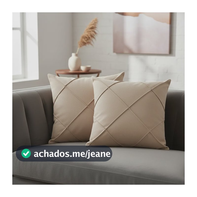 2 Capas De Almofada Suede Drapiada Luxo 45x45decorativa Sofá Bege 2 Bege