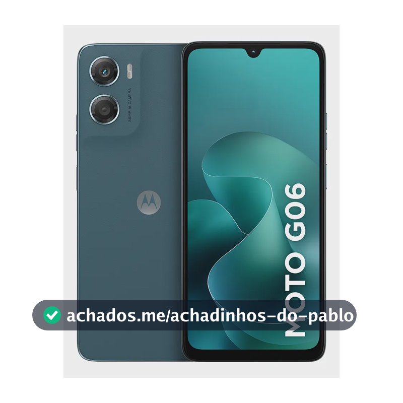 Smartphone Moto G06 128GB 4GB RAM + 8GB RAM Boost, Câmera 50mp,Bateria 5200mah - Azul