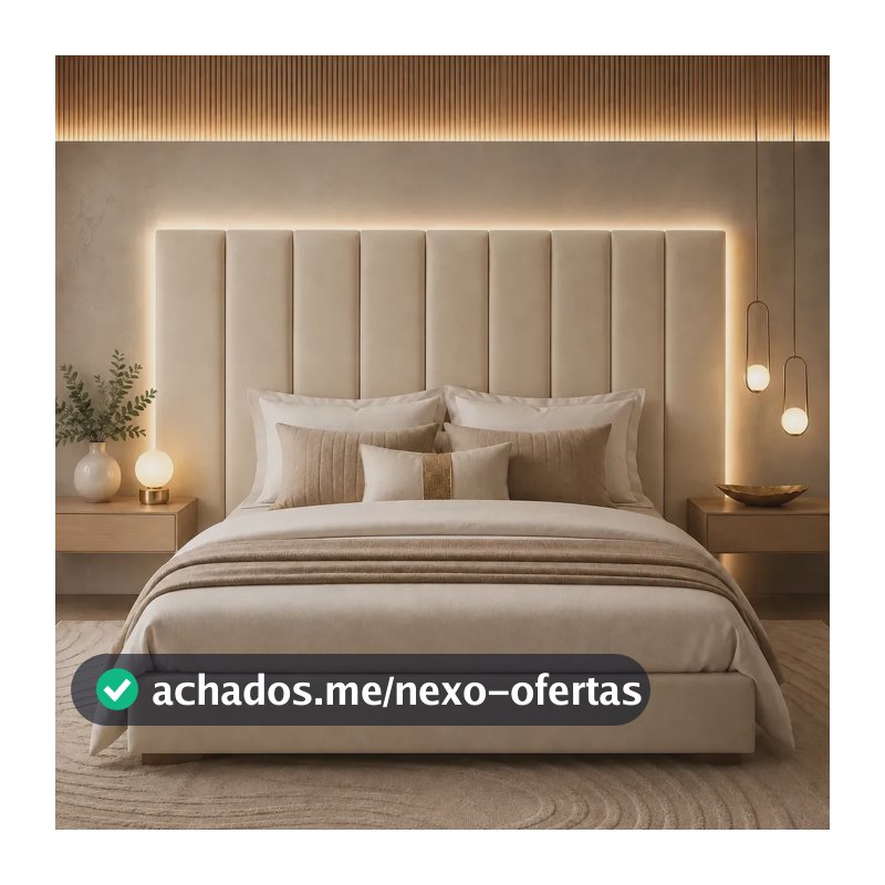 Cabeceira Modular King Estofada Premium 11 Placas 110x20 Off-white