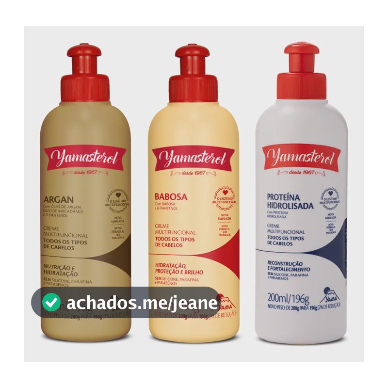 Kit 3 Yamasterol Cronograma Capilar Reparação Intensa Yamá 2