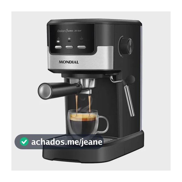 Cafeteira Espresso Dolce Crema 20 Bar Mondial Preto/Inox 1200W C-21-E-CNP
