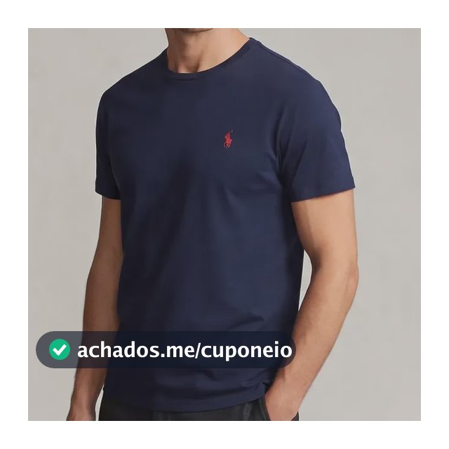Camiseta Ralph Lauren Básica Masculina Azul Marinho Algodão