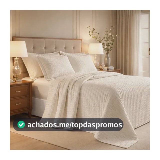 Cama Posta Queen Melinda Colcha Luxo Algodão Bordado 3 Pçs