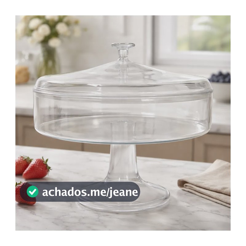 Taça Para Sobremesa Paris Redonda Acrílico Com Pé 1,100 L Transparente