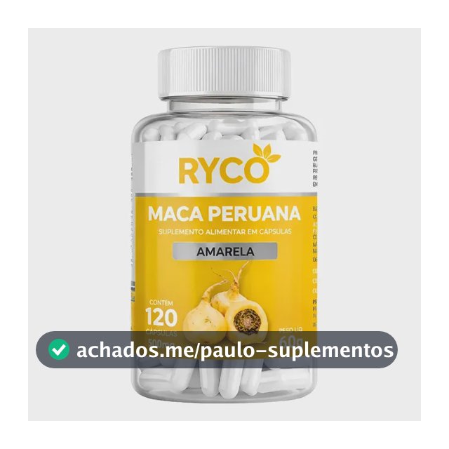 Maca Peruana Amarela 120 Cápsulas 100% Pura Sem Sabor