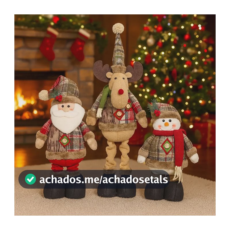 Kit 3 Papai Noel Retrátil Enfeite Natalino Grande Decoração Vermelho Sem Fonte De Alimentação