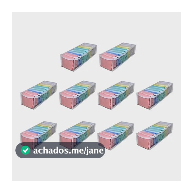 Kit 10 Organizadora De Gavetas Para Roupas Do Bebê 15x40x10 Pvc Cristal