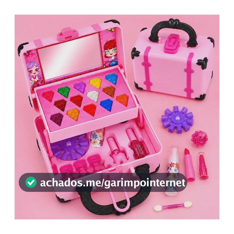 Kit Maquiagem Infantil Meninas Brinquedo Boneca Criança Maleta Antialergica Lavavel Mochila Espelho Rosa Hipoalergenica Presente Seguro Estojo Salao De Beleza Teen Completa Acessorios