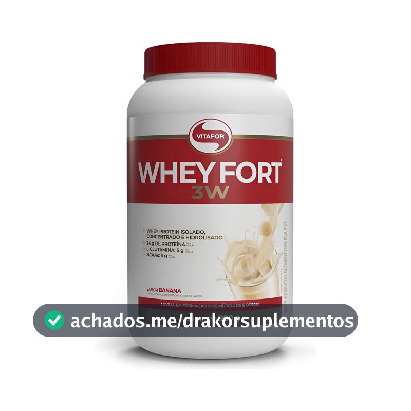 Whey Fort 3w Banana 900g Vitafor Banana