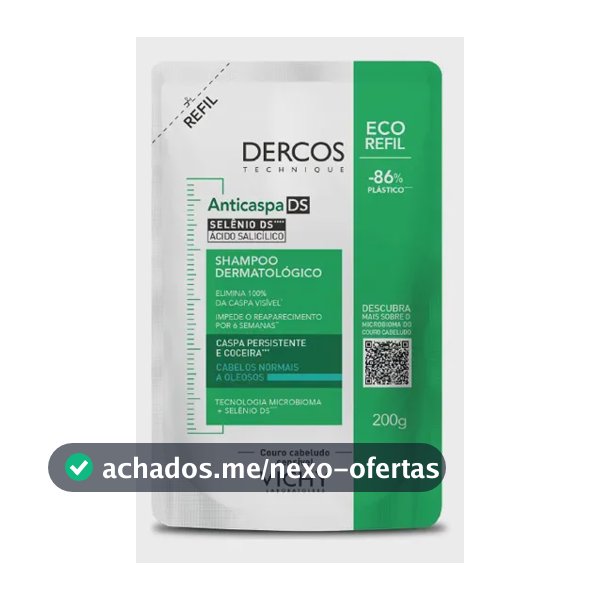 Shampoo Anticaspa Cabelos Normais a Oleosos, Dercos DS Vichy, 200g
