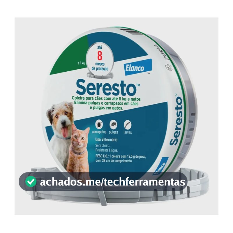 Seresto Caes E Gatos Até 8kg Coleira Antipulgas E Carrapatos Elanco