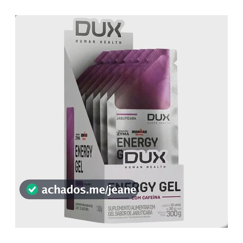 Caixa Com 10 Saches Carbo Gel Dux - Energy Gel Com Cafeina Jabuticaba