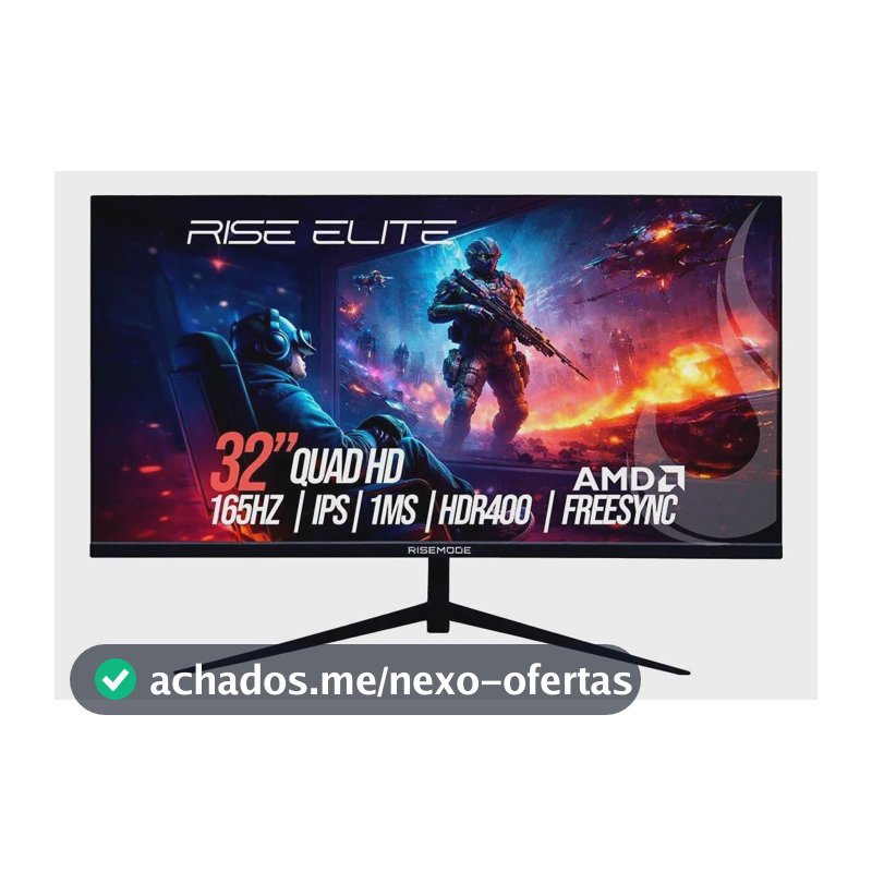 Monitor Gamer Rise Mode 32  2k 165hz 1ms Ips Preto