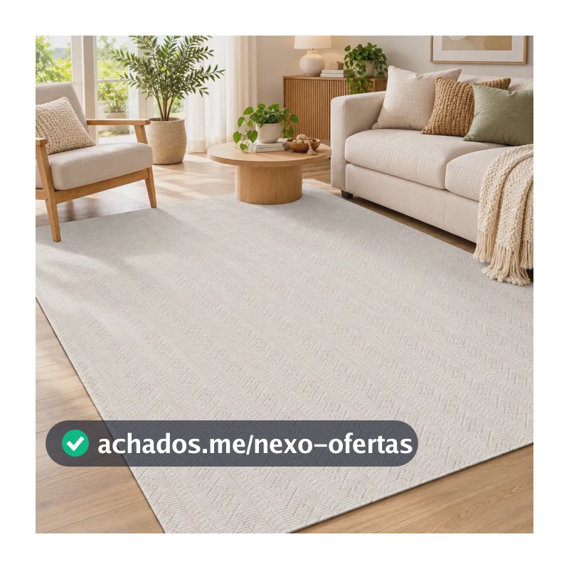 Tapete De Sala Moderno 1,50m X 2,50m Mandacaru Brinde Lavável em Máquina