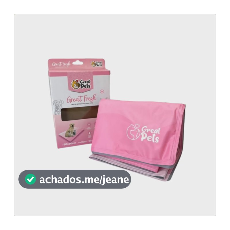 Tapete Gelado 50x90cm Cães E Gatos Térmico Great Pets Rosa