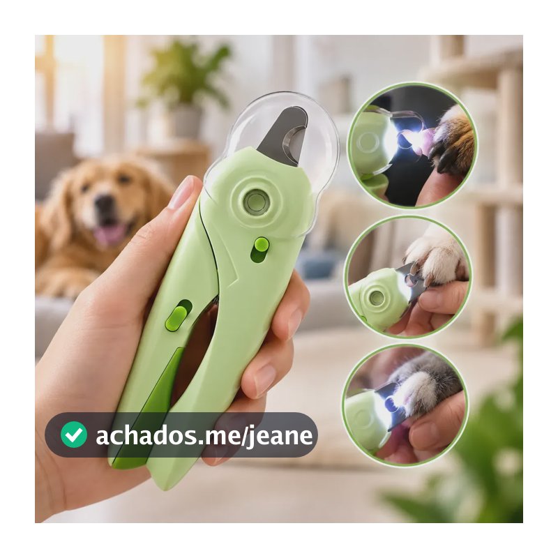 Cortador Unha Pet Cães Gatos Led Alicate Aparador Luz Seguro Verde-claro / Gato Precisão Portátil Cortador Higiene Led Filhote Pequeno Médio Grande / Led Doméstico Cachorro Precisão Lixa