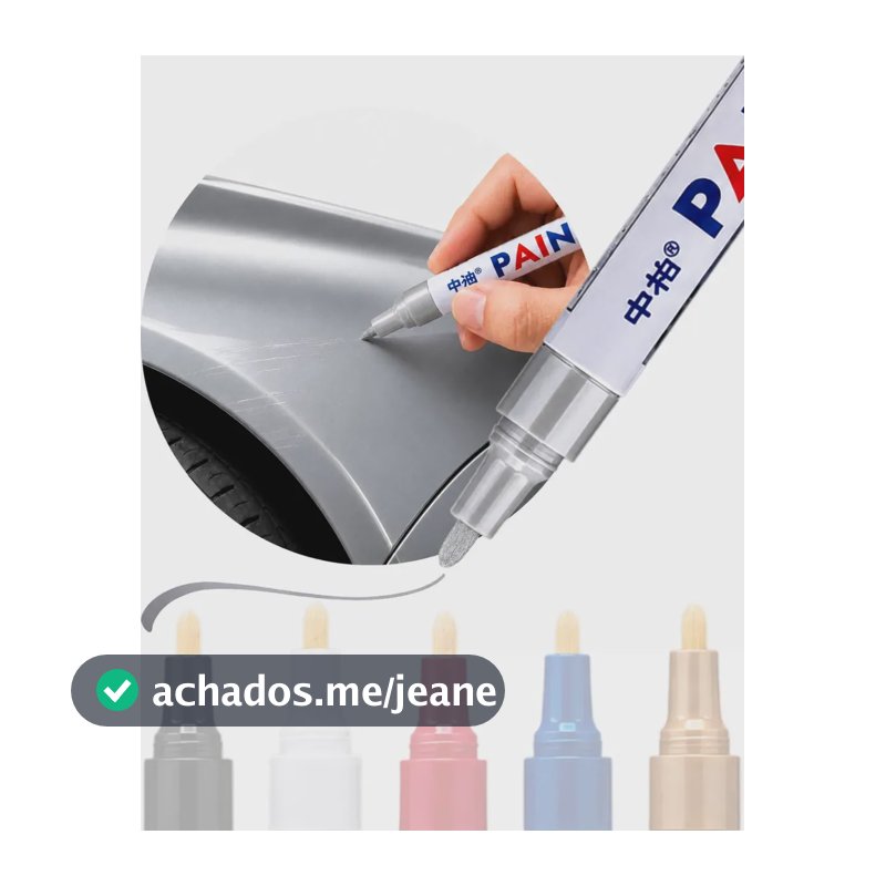 Caneta Tira Riscos Reparadora Pintura Permanente Carro Moto Prateado