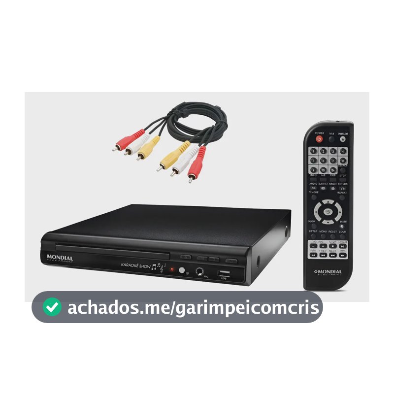 Dvd Player Mondial Mp3 Usb Karaokê 4860-01 Voltagem Bivolt