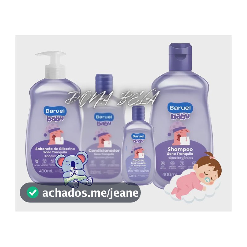 Kit Baruel Sono Tranquilo: Shampoo/condi/sab Liquido/colônia