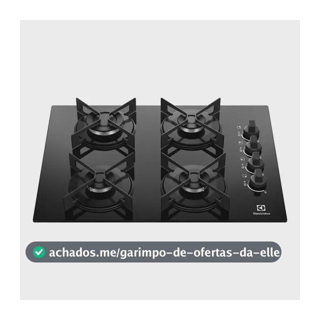 Cooktop 4 Bocas a Gás Electrolux Mesa de Vidro Efficient Grade de Aço Fosco (KE4GR) Bivolt