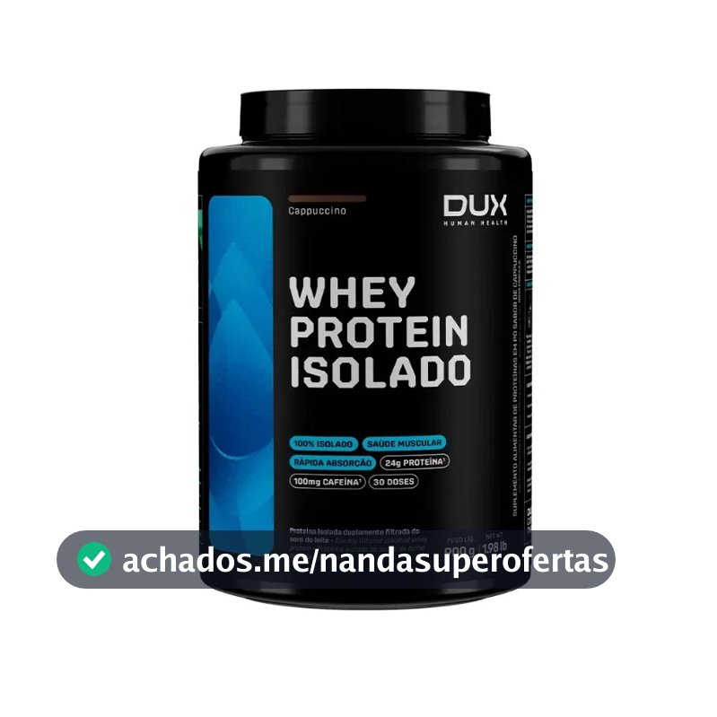 Whey Protein Isolado Dux Nutrition - Pote 900g Sabor Cappuccino
