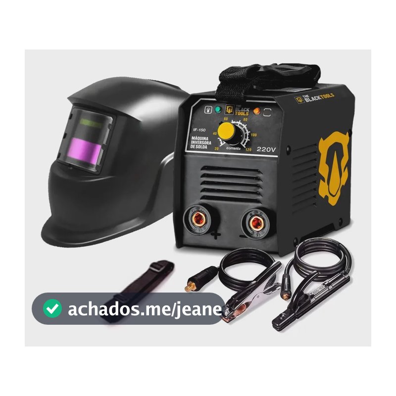 Máquina Solda Portátil Inversora Elétrica 150 + Máscara Amarelo 220v