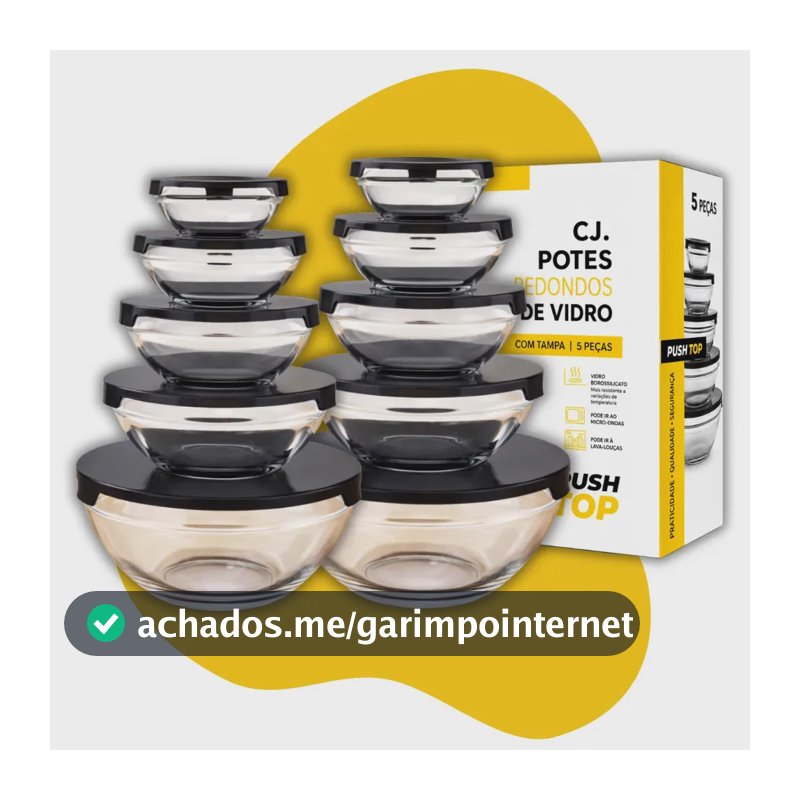 Conjunto 10 Potes Vidro Organizadores De Cozinha Multiuso Transparente