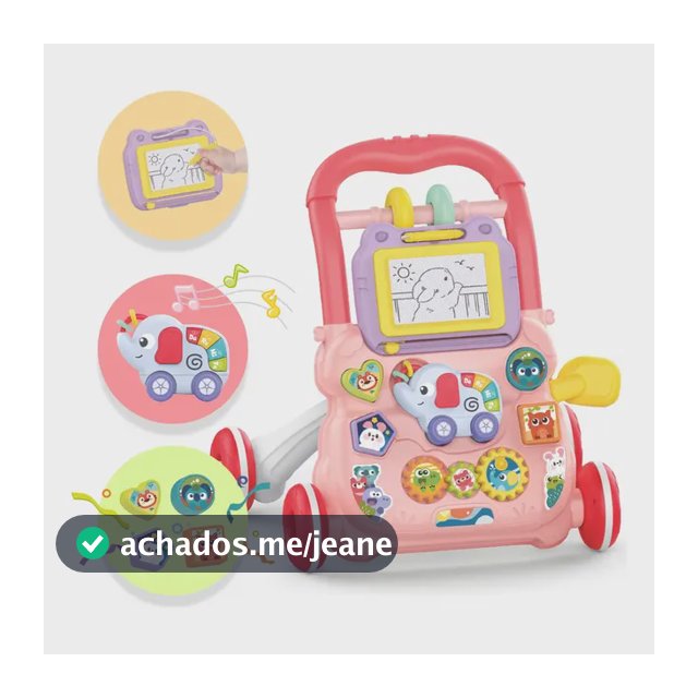 Andador Empurrador Infantil Musical Educativo Rosa Yuupi YPHE0811