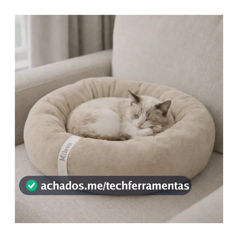 Cama Gato Nuvem Caminha Pet Redonda Ninho Soft Macia 50x50cm Cor Bege