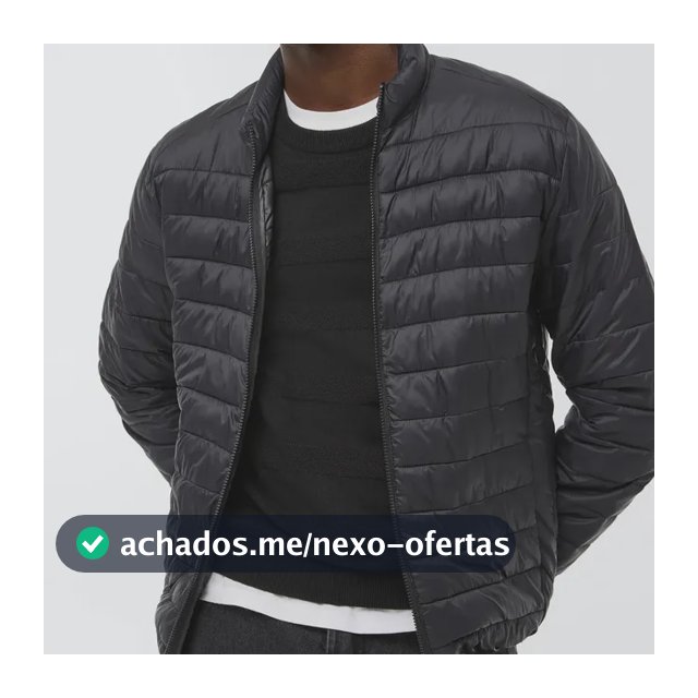 Jaqueta Masculina Puffer Matelassê + Saquinho Hering Preto M