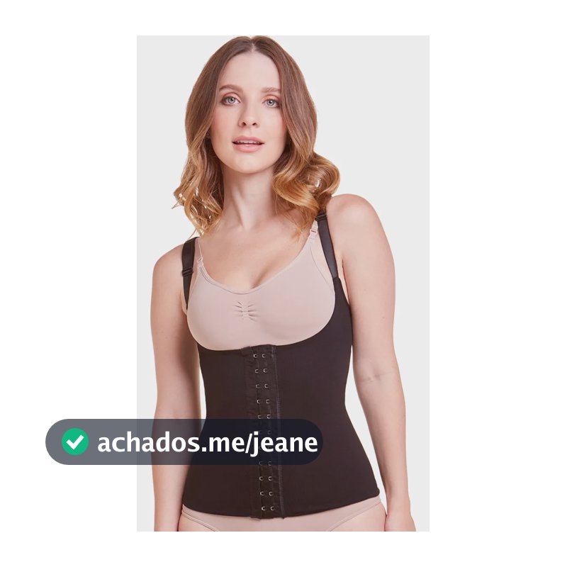 Cinta Colete Modeladora Alta Compressão Plié Barbatanas Aço Preto M
