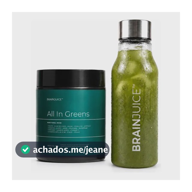Kit All In Greens Brainjuice + Garrafa Premium De Treino Abacaxi Com Hortelã