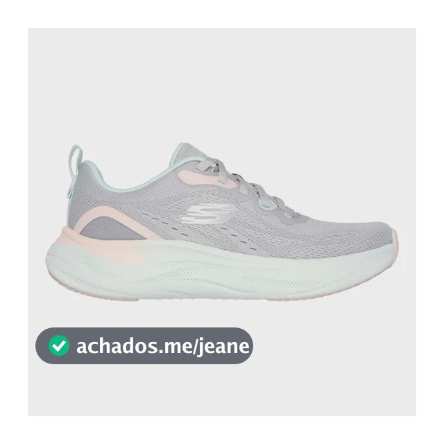 Tênis Esportivo Feminino Skech Cloud Skechers Cinza / Multicolor Liso 38 Br