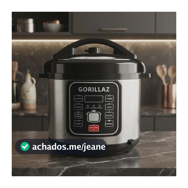 PANELA DE PRESSÃO ELÉTRICA GORILLAZ INOX 6L 1050W 8 em 1 - Kitchen Style
