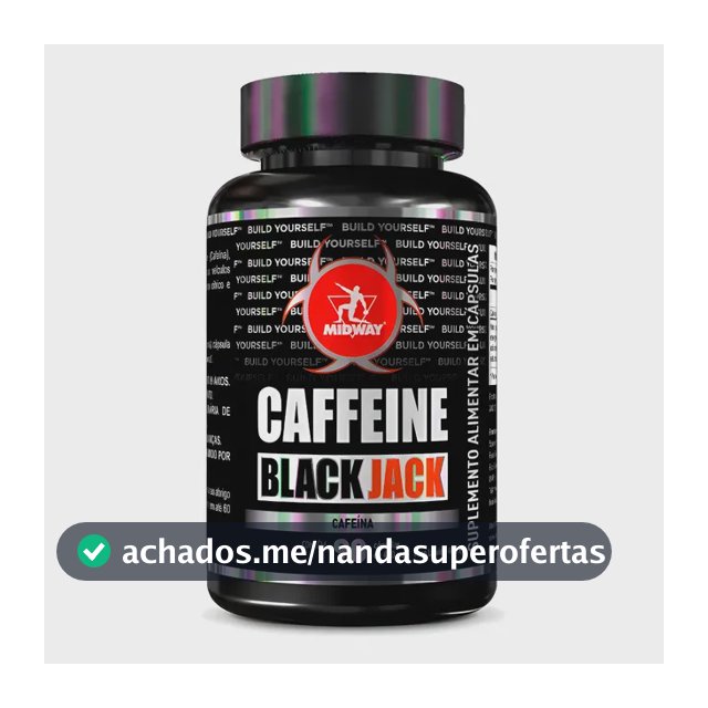 Caffeine Black Cafeína 90 Cápsulas Midway Sem Sabor