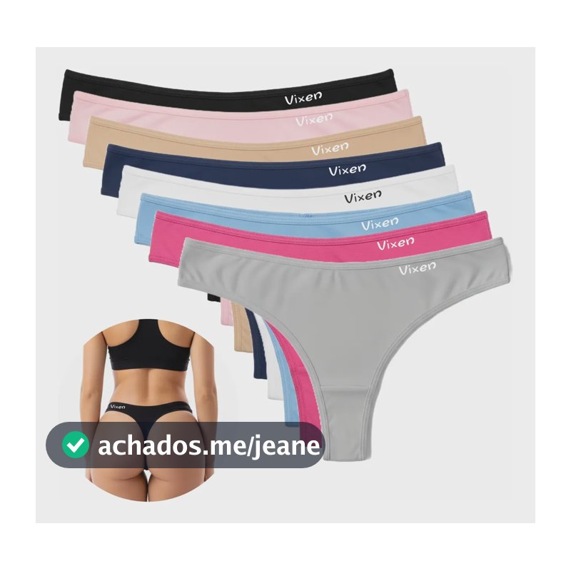Kit 10 Calcinhas Fio Dental De Algodão Feminina Lingerie Sortidas Liso M
