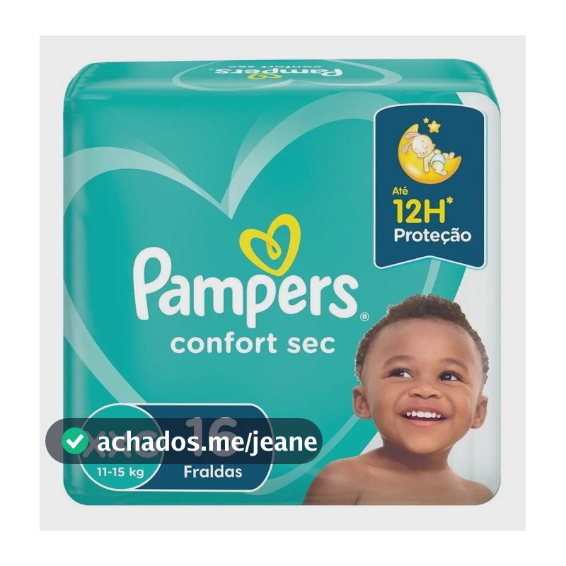 Fralda Descartável Infantil Pampers Confort Sec XXG 16 Un