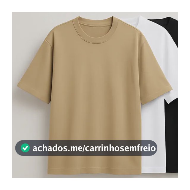 Kit 3 Oversized Masculina Stretwear Básica Lisa Premium