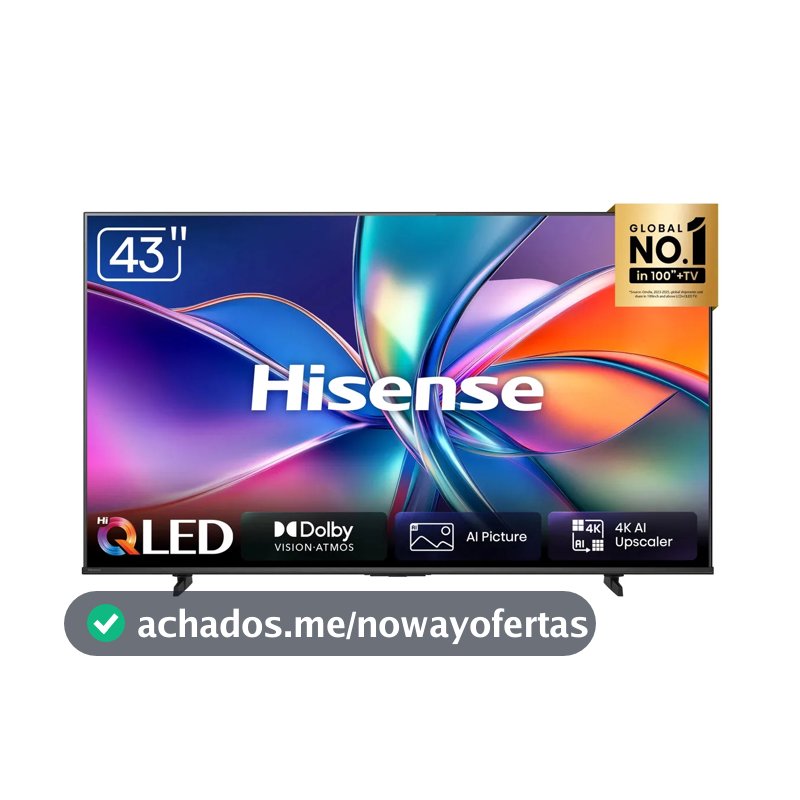 Smart TV Hisense HI-QLED 4K 43" Polegadas com Dolby Vision, Dolby Gaming e Compatibilidade Alexa- 43Q6QVV