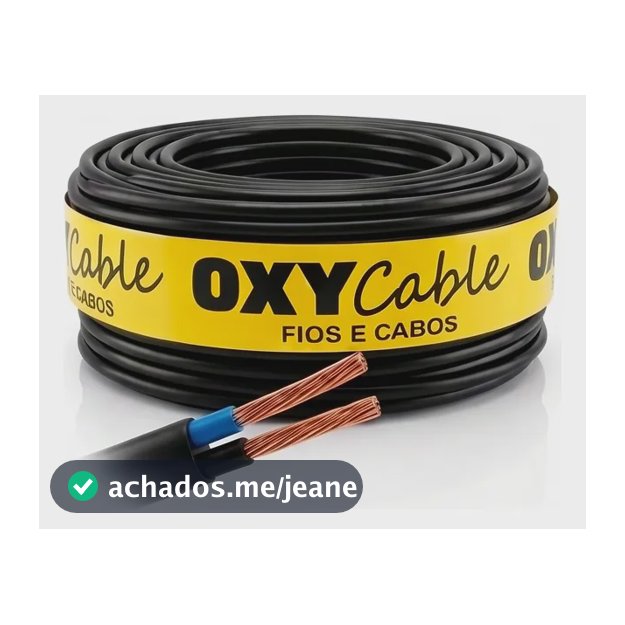 Cabo Pp 2x2,5mm 25 Metros Rolo Para Extensão Fio Pp 2,5mm Preto