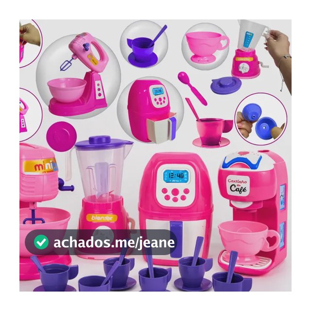 Kit Cozinha Brinquedo Eletrodomésticos + Comidinhas - 24pçs Rosa