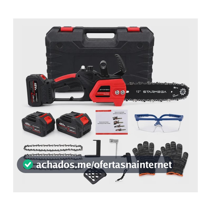 Moto Serra Elétrica 12 Polegadas 2 Baterias Portátil 1200w Terracota 21v
