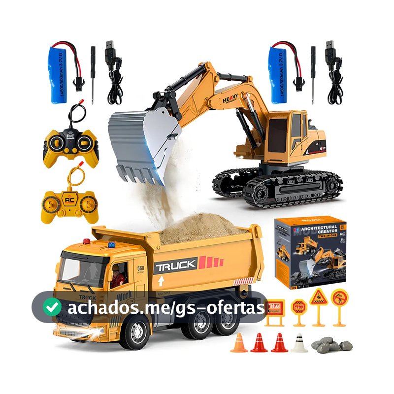 Carros De Escavadeira Controle Brinquedos Engenharia 2in1 Br Amarelo Trator