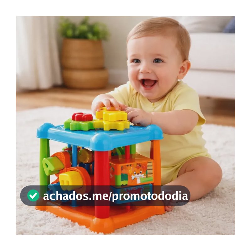 Brinquedo Blocos Cubo Montar Interativo Presente Bebês 1 Ano Colorido