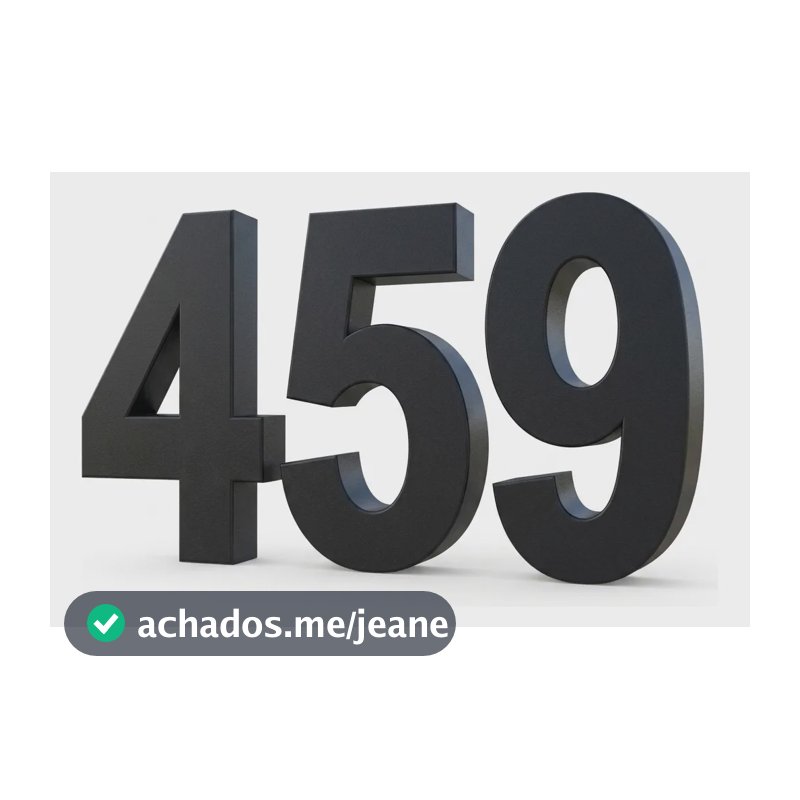 Kit 3 Números Aço Inox Preto Fosco 20cm 3d Promoção Preto