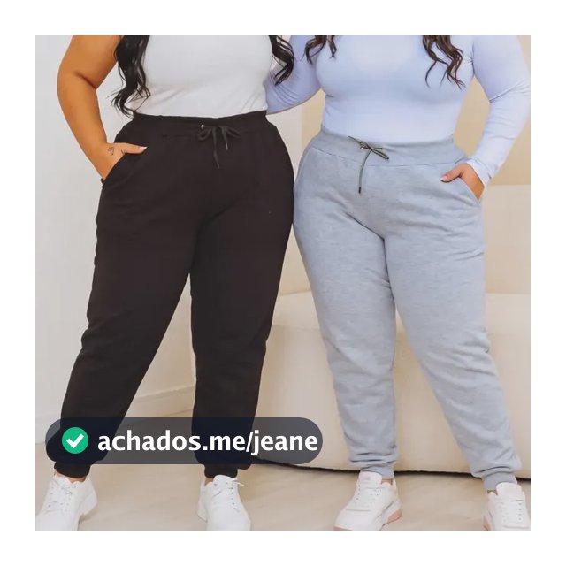 Kit 02 Calças Moletom Feminina Plus Size Grande Flanelada