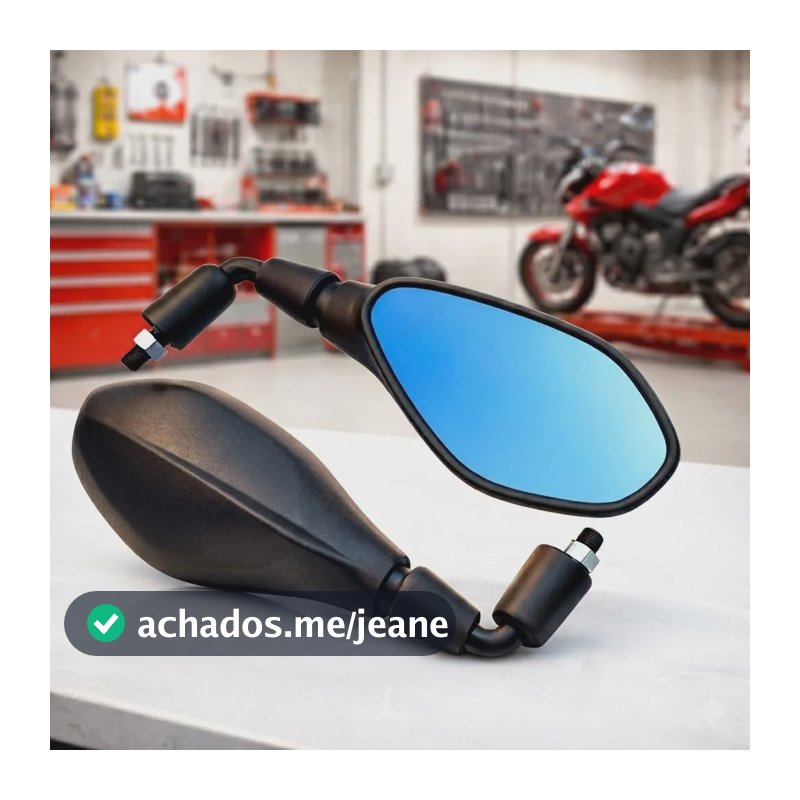 Retrovisor Bmw F800 Rebaixado 90° Honda Lente Convexo Azul