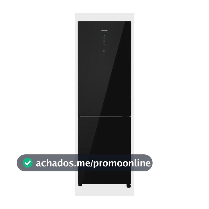 Refrigerador Panasonic 407l Black Glass Nr-bb41gv2b Preto